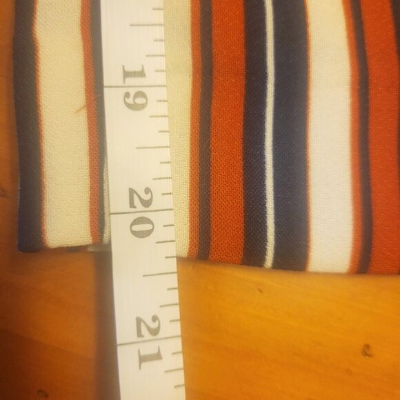 ZARA Women's Navy/Dk Orange/White Striped Cropped Wide Leg Flowy Pants - Size M - Picture 11 of 11